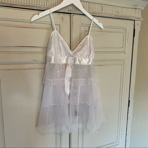 Fredericks of Hollywood White Layer Lingerie Wedding Honeymoon Sexy Sheer Medium